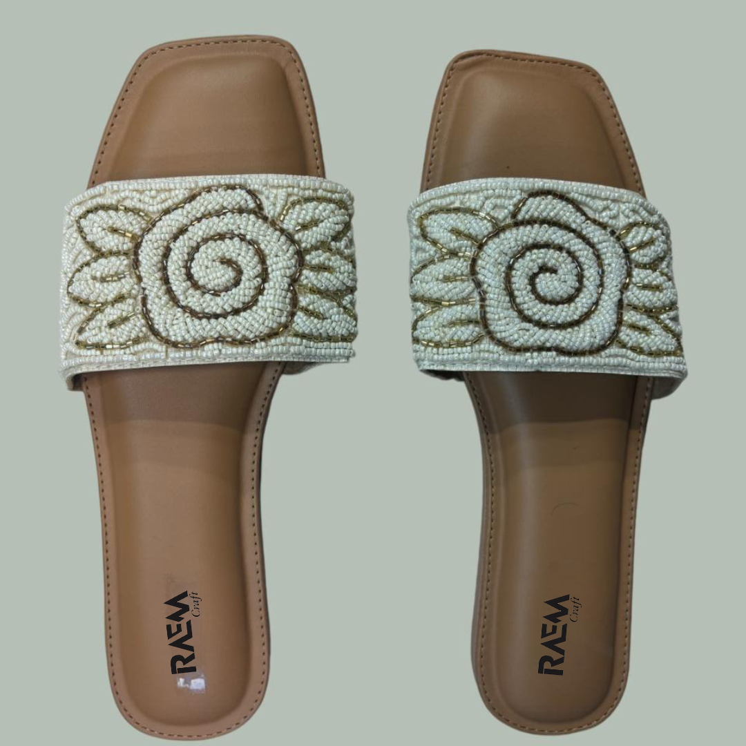 Handcrafted Beaded Floral Sandals