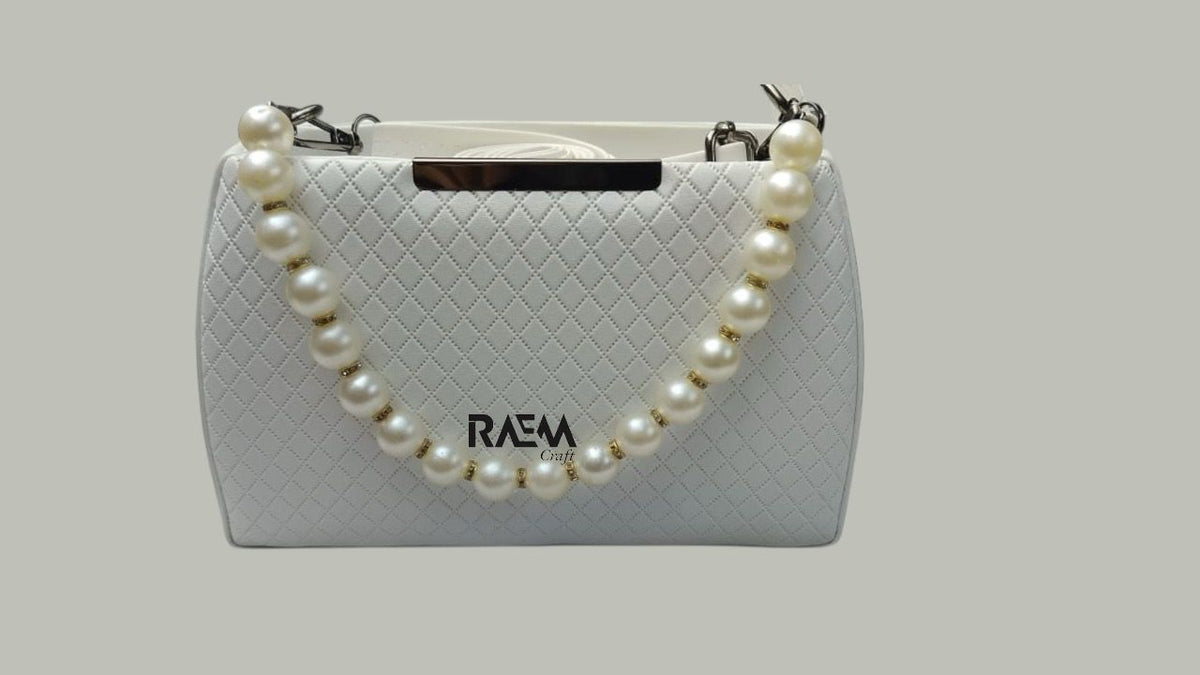 Pearl Accent Quilted Handbag