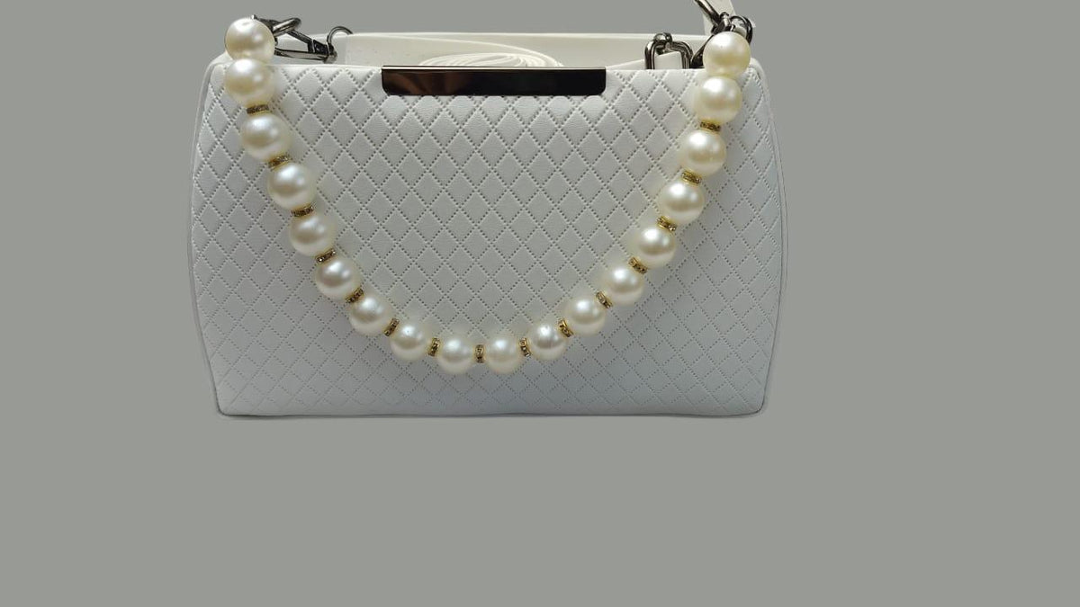 Pearl Accent Quilted Handbag